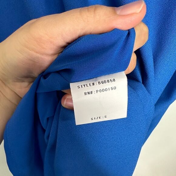 Blaque Label Dress Women’s Royal Blue Shift Size Small Short Sleeve - Picture 6 of 7